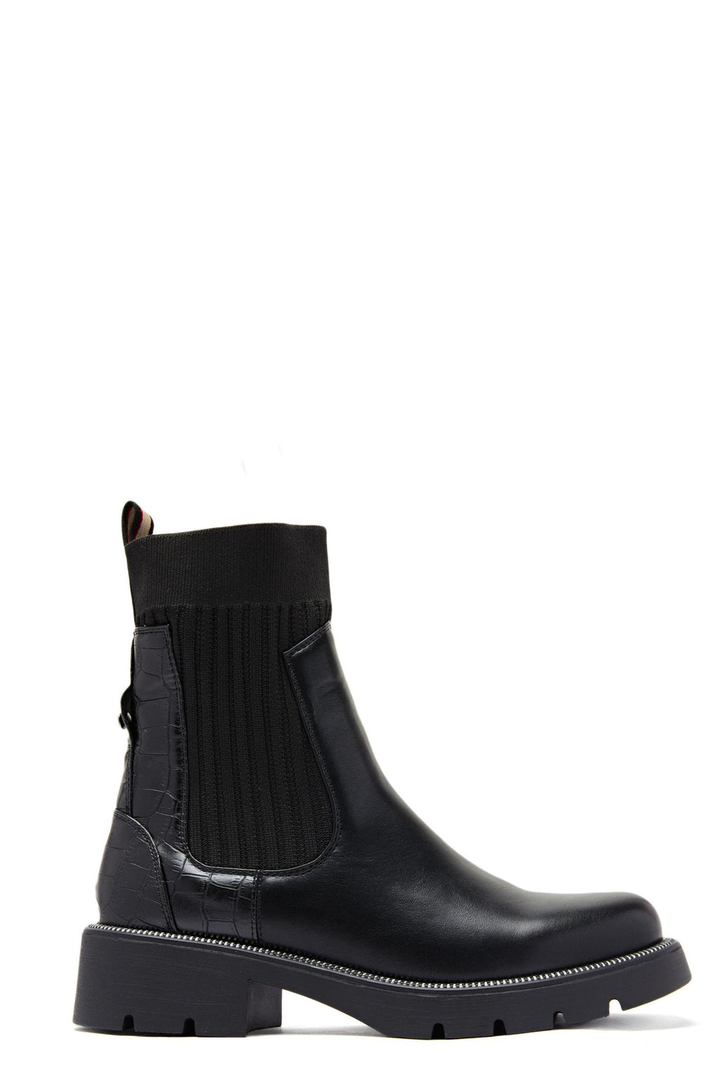 Bottines "Chaussettes" Hybrides – Noir et Texture Croco