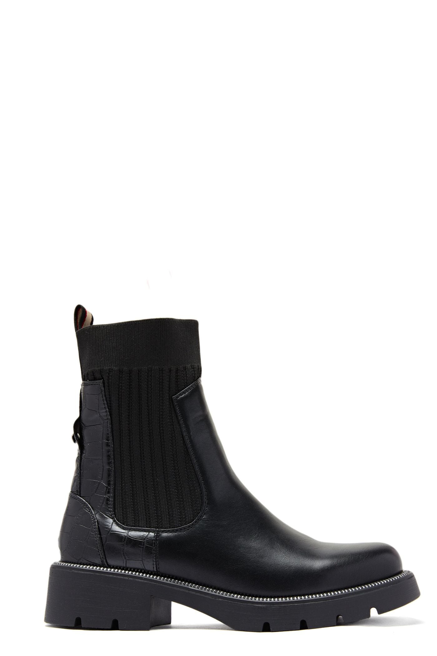 Bottines "Chaussettes" Hybrides – Noir et Texture Croco