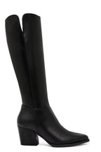 Bottes Hautes Élégantes à Talon Bloc – Noir Mat