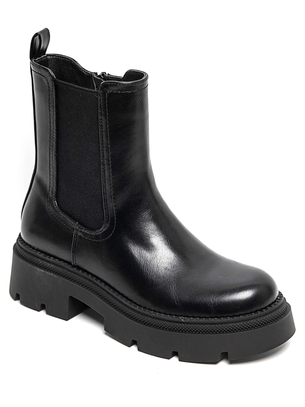 Bottines Chelsea à Semelle Crantée – Noir Mat