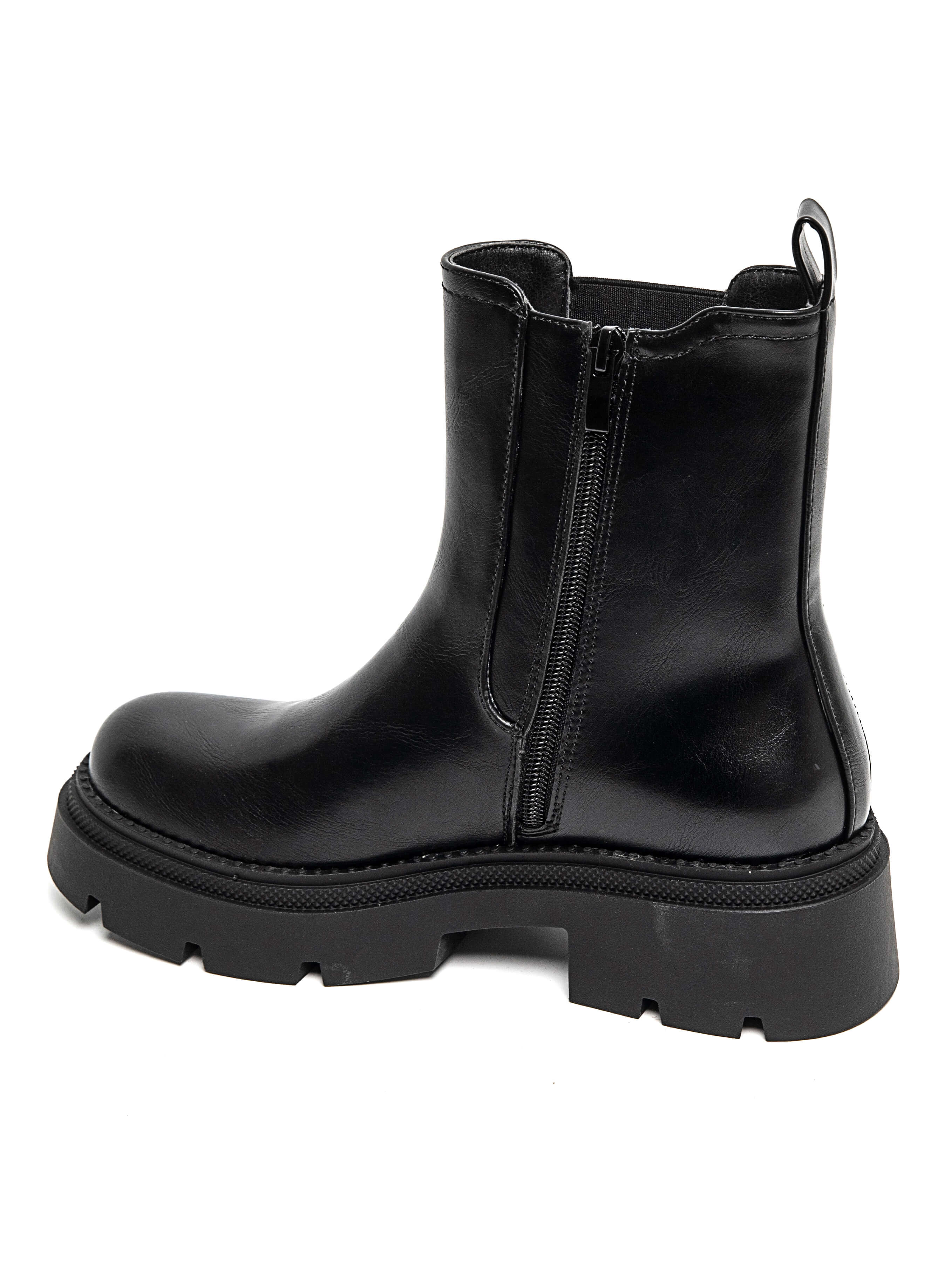 Bottines Chelsea à Semelle Crantée – Noir Mat