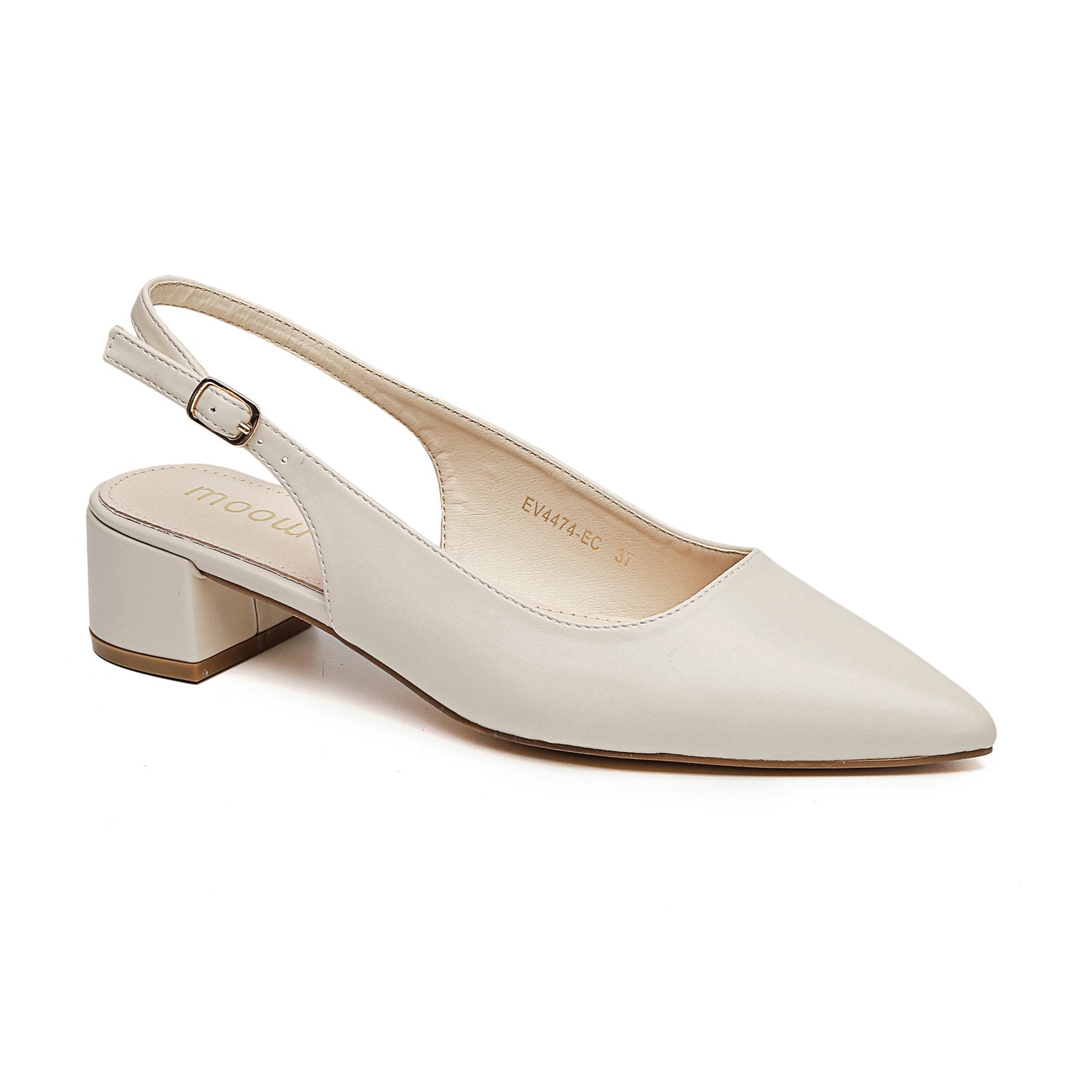 Escarpins Slingbacks Crème à Talon Carré | L'Élégance Délicate