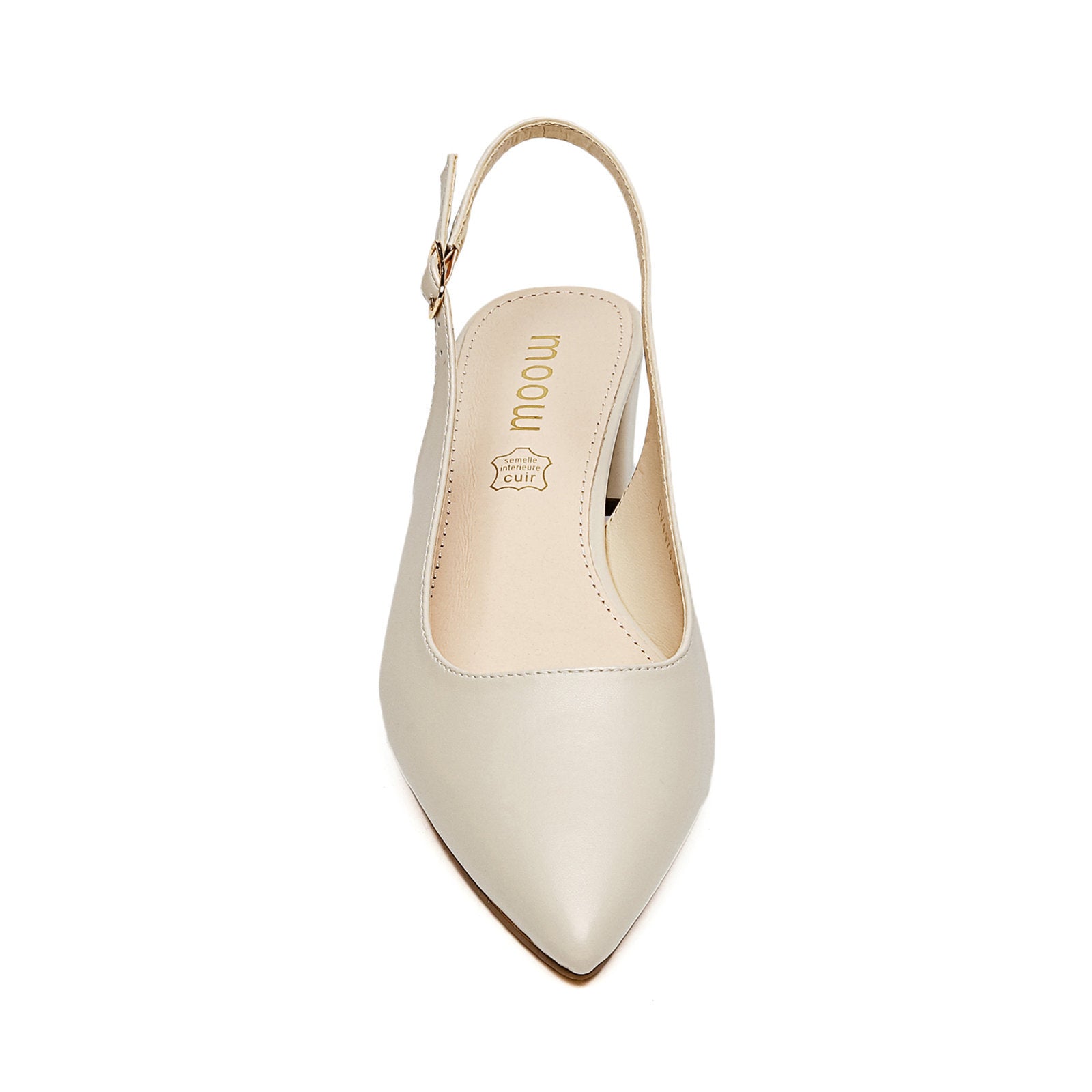 Escarpins Slingbacks Crème à Talon Carré | L'Élégance Délicate