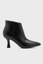 Bottines Pointues Effet Croco Verni | L'Allure Fatale