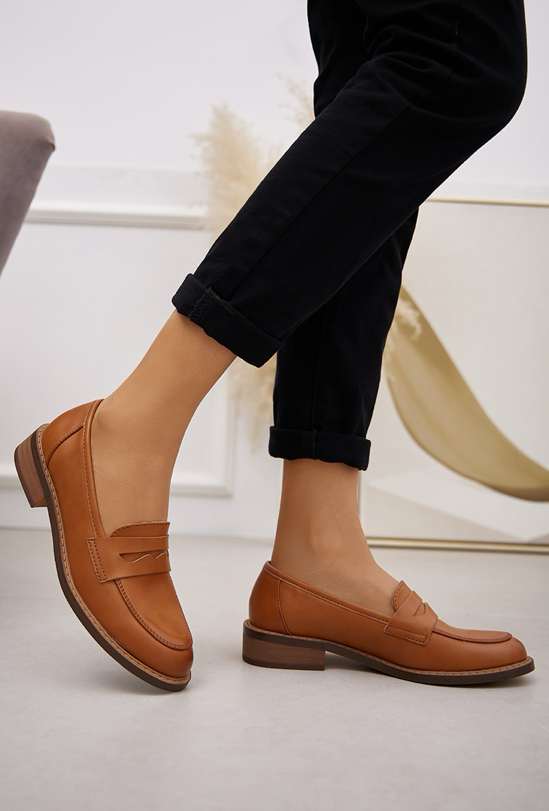 Mocassins Penny Loafer en Similicuir Cognac | Le Classique Indispensable