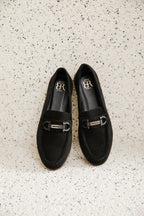 Mocassins en Daim Noir avec Détail Mors - Élégance Décontractée