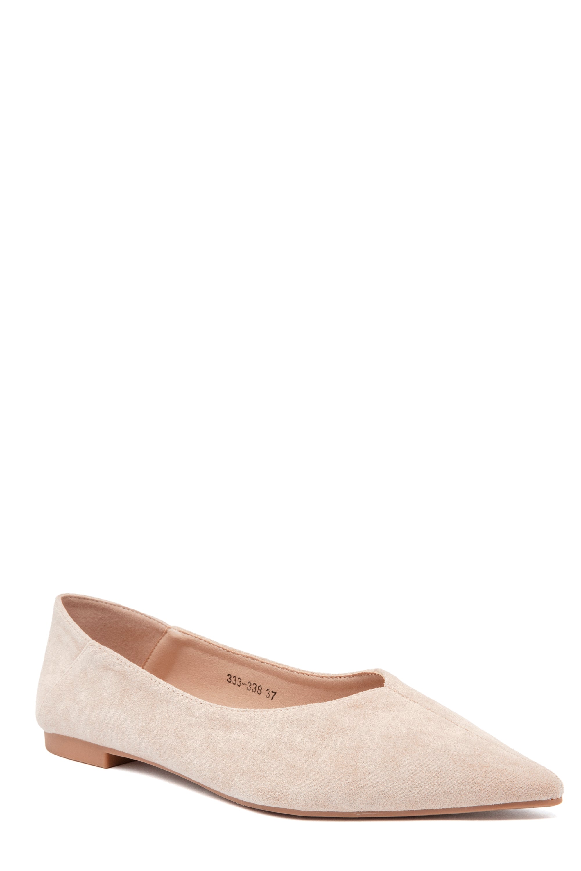 Ballerines Pointues en Daim Beige – Élégance Minimaliste