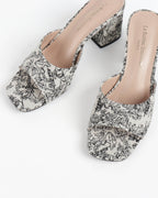 Mules à Talon Bloc et Imprimé Floral Graphique