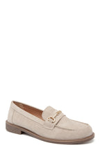 Mocassins Classiques en Suédine Beige avec Mors Doré