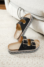 Sandales Plateformes à Double Boucle – Style Boho-Chic