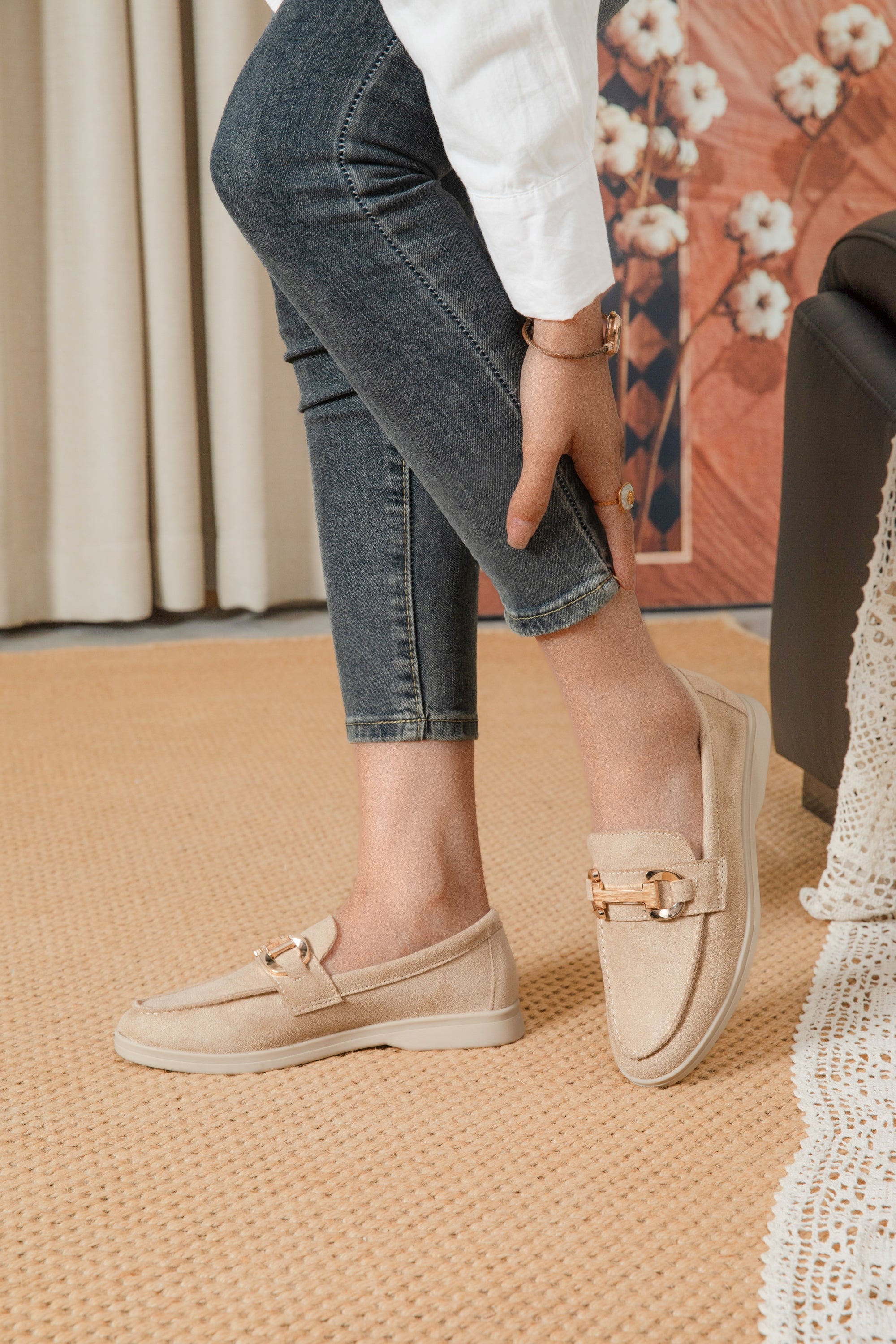 Mocassins en Daim avec Mors Métallique – Chic Décontracté