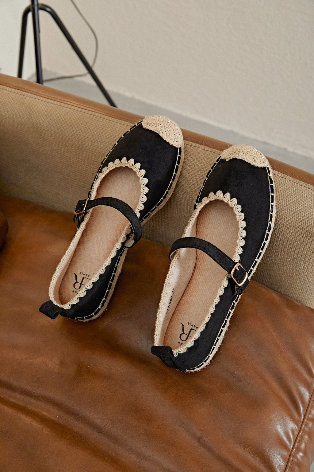 Ballerines Espadrilles Mary Jane en Raphia Tressé