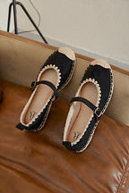 Ballerines Espadrilles Mary Jane en Raphia Tressé