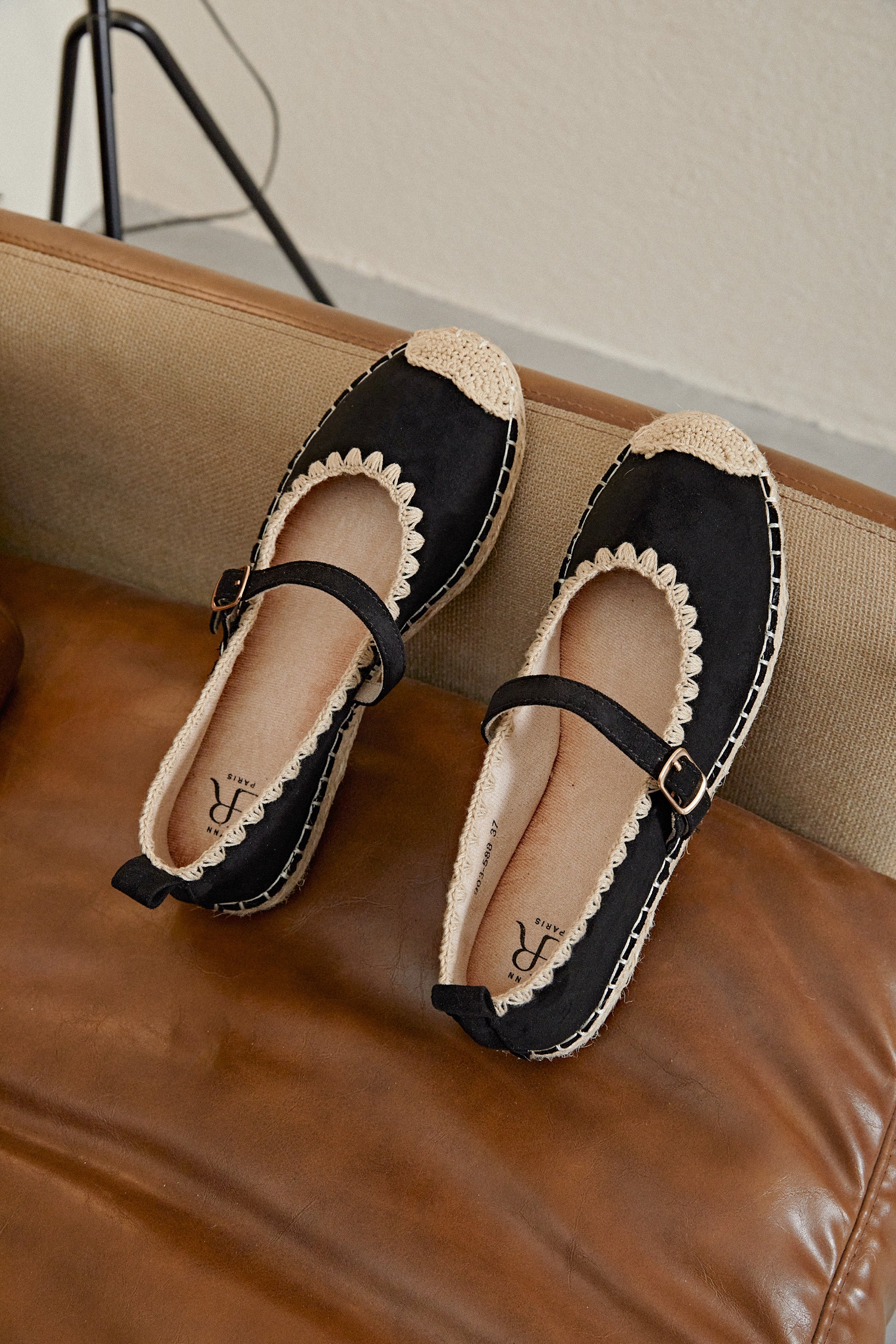 Ballerines Espadrilles Mary Jane en Raphia Tressé