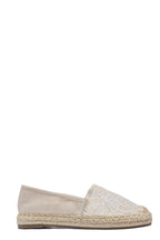 Espadrilles Compensées à Dentelle Florale et Suède