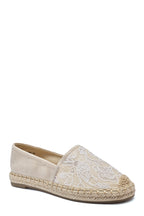 Espadrilles Compensées à Dentelle Florale et Suède