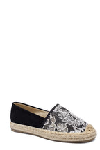 Espadrilles Compensées à Dentelle Florale et Suède