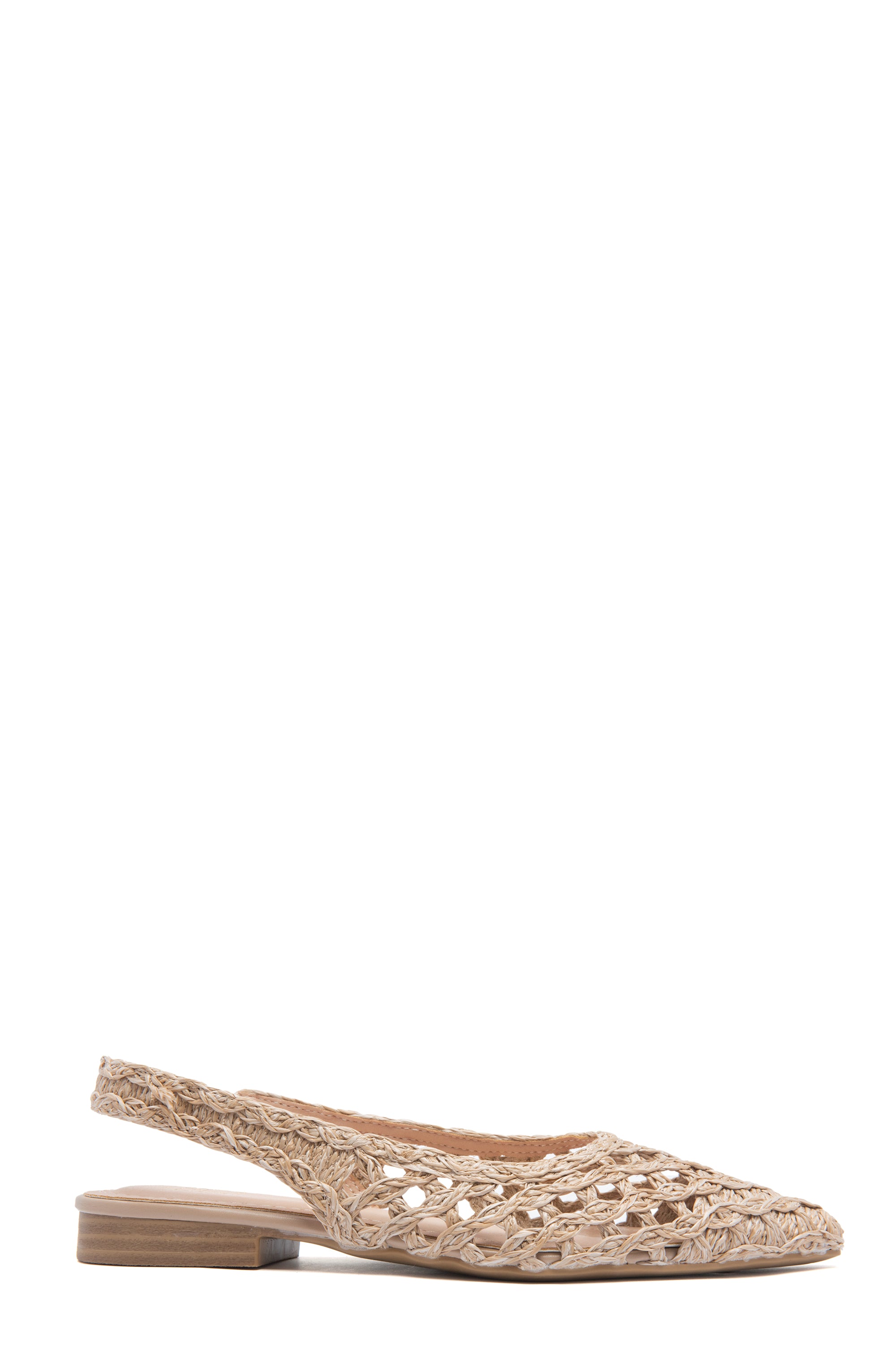 Ballerines Slingback en Raphia Tressé Beige