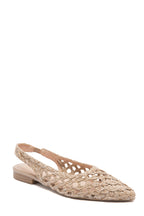 Ballerines Slingback en Raphia Tressé Beige