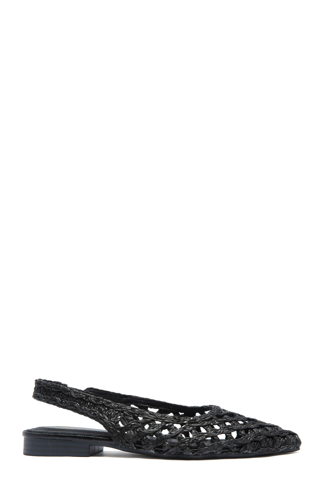 Ballerines Slingback en Raphia Tressé Noir