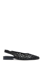 Ballerines Slingback en Raphia Tressé Noir