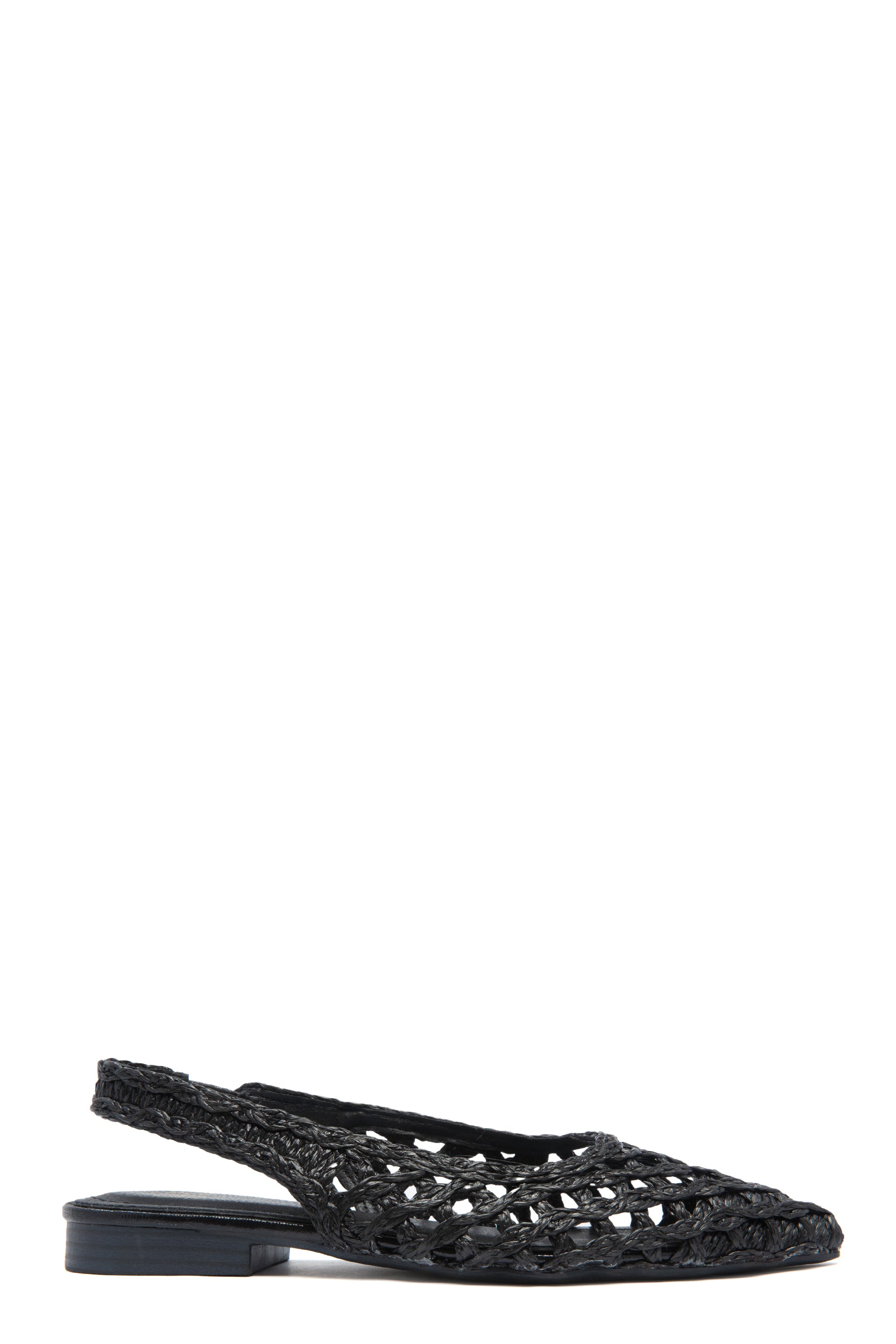Ballerines Slingback en Raphia Tressé Noir