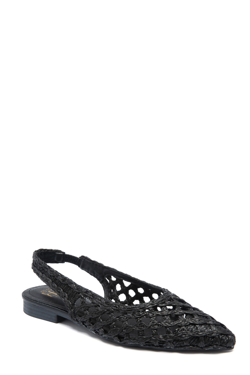 Ballerines Slingback en Raphia Tressé Noir