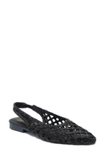 Ballerines Slingback en Raphia Tressé Noir
