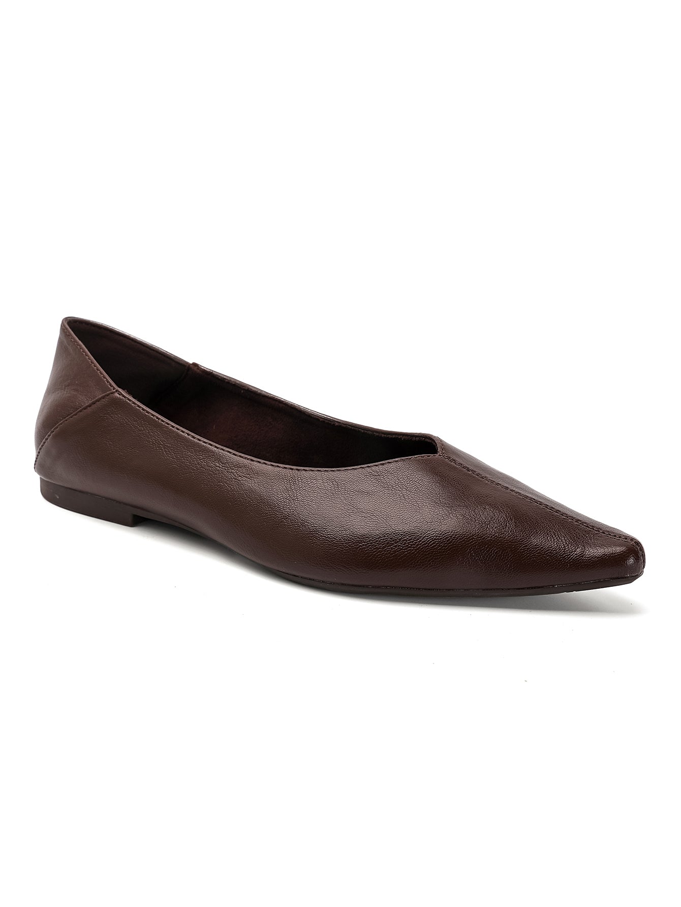 Ballerines plates en marron à bout pointu