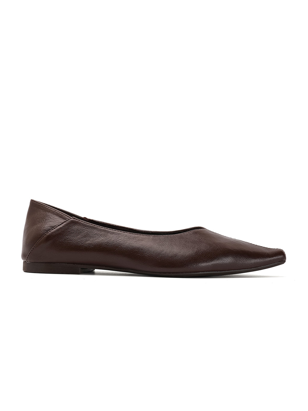Ballerines plates en marron à bout pointu