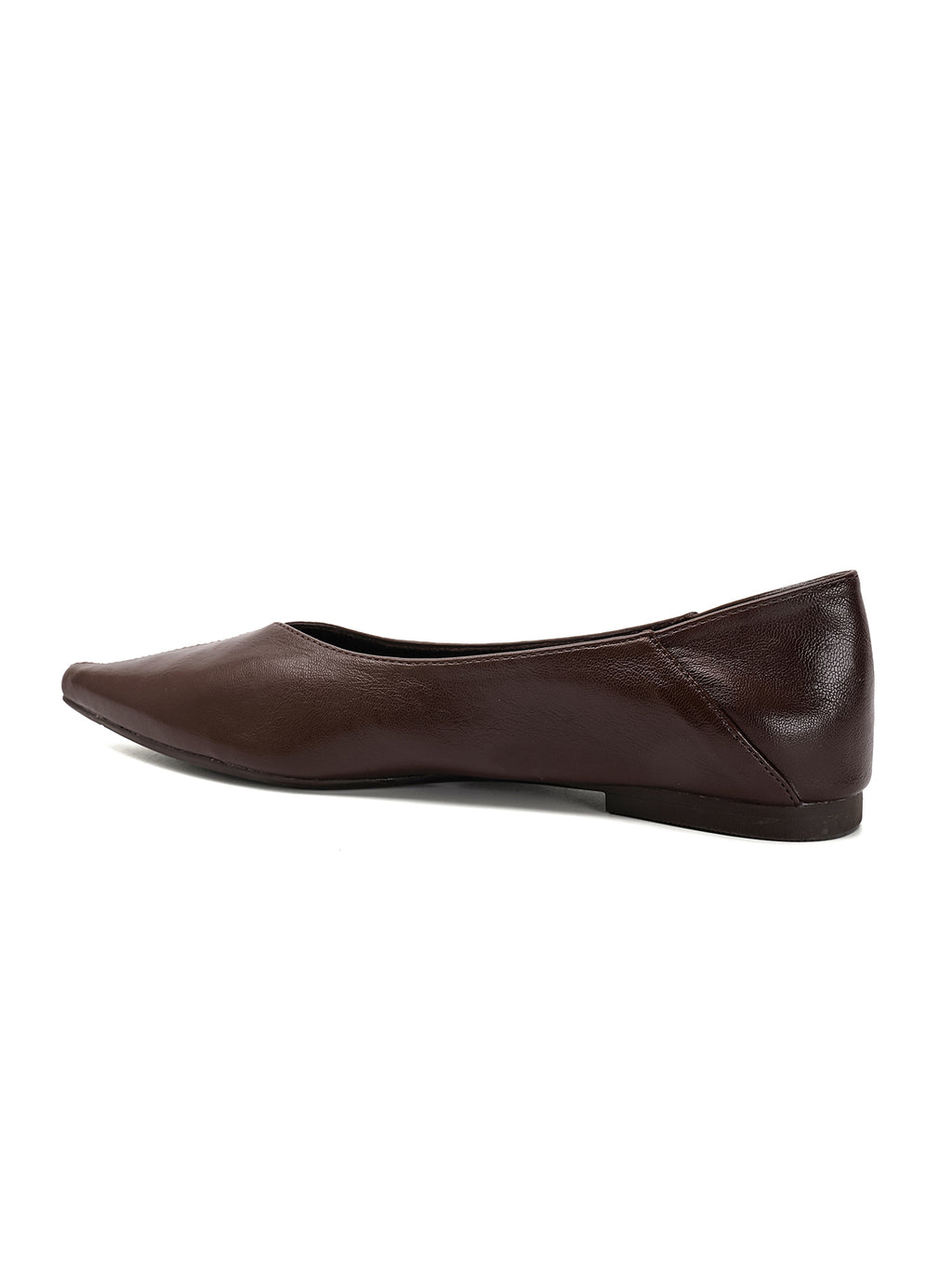 Ballerines plates en marron à bout pointu