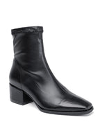 Bottines Noir à Talon Carré et Bout Carré – Style Rétro Moderne