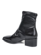 Bottines Noir à Talon Carré et Bout Carré – Style Rétro Moderne