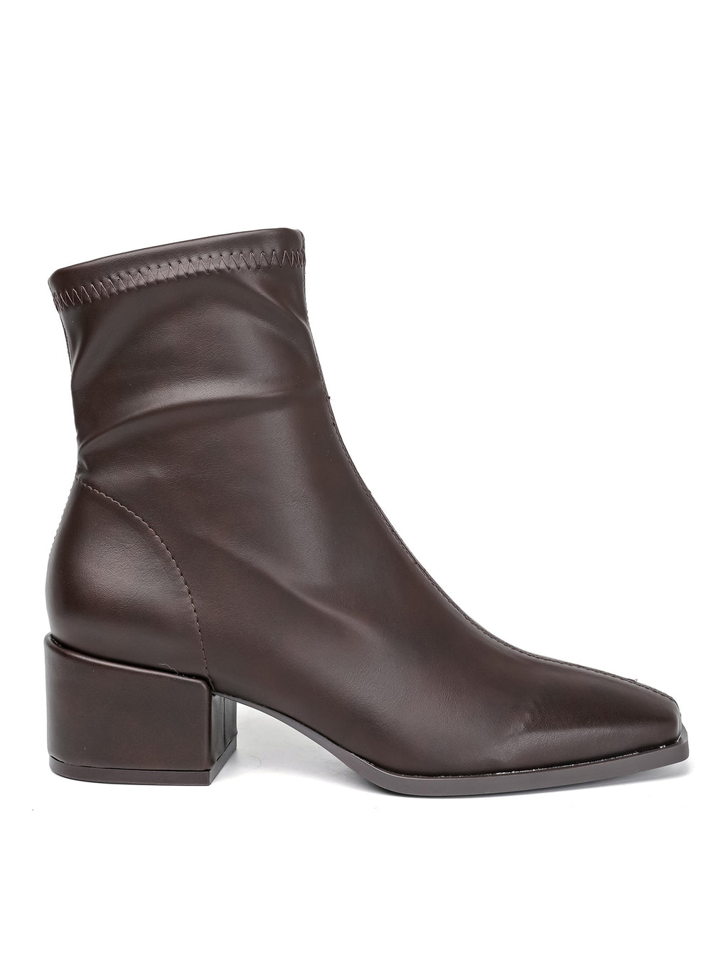 Bottines Marron à Talon Carré et Bout Carré – Style Rétro Moderne