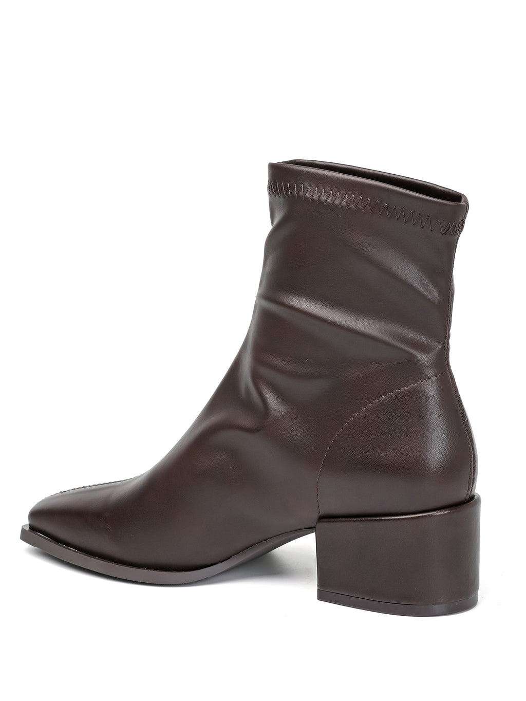 Bottines Marron à Talon Carré et Bout Carré – Style Rétro Moderne