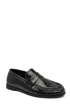 Mocassin Penny Noir Verni Effet Crocodile